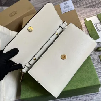 Gucci 675794 Gucci Diana Malá Kabelka přes Rameno Bílá