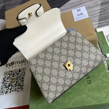 Gucci 703848 Gucci Horsebit 1955 Mini Taška Béžová Bílá