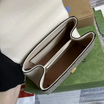 Gucci 703848 Gucci Horsebit 1955 Mini Taška Béžová Bílá