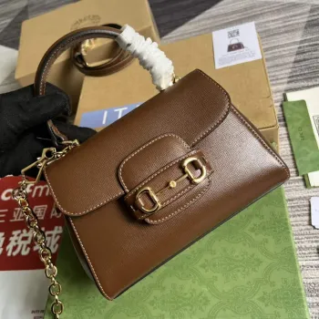 Gucci 703848 Gucci Horsebit 1955 Mini Taška Hnědá