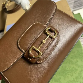 Gucci 703848 Gucci Horsebit 1955 Mini Taška Hnědá