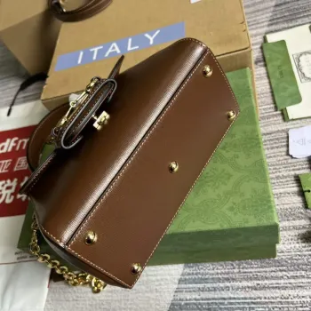 Gucci 703848 Gucci Horsebit 1955 Mini Taška Hnědá