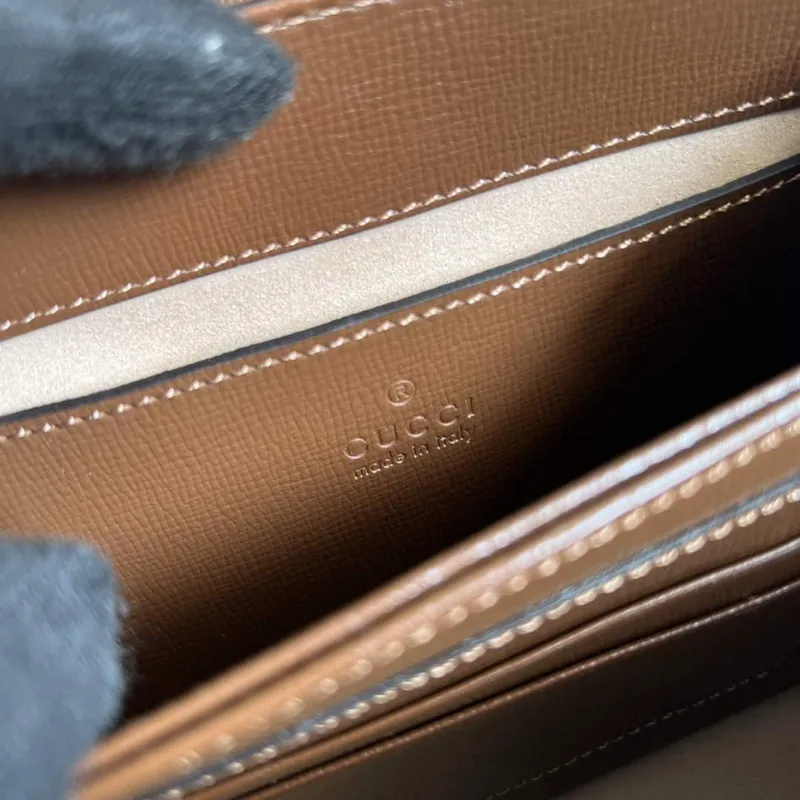 Gucci 703848 Gucci Horsebit 1955 Mini Taška Hnědá