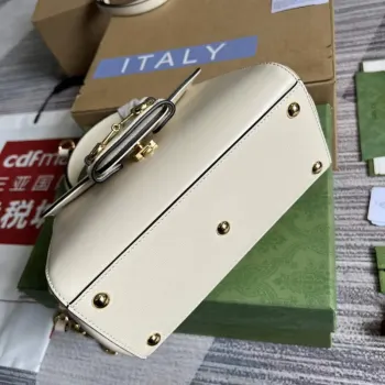 Gucci 703848 Gucci Horsebit 1955 Mini Taška Bílá