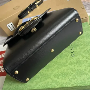 Gucci 702049 Horsebit 1955 Střední taška Černá