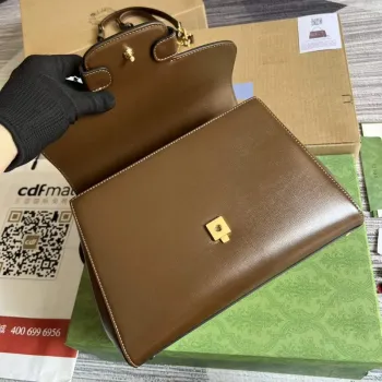 Gucci 702049 Horsebit 1955 Střední taška Hnědá