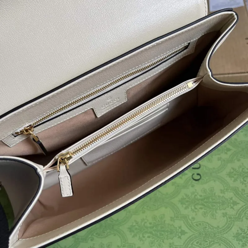 Gucci 702049 Horsebit 1955 Střední taška Bílá