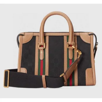 Gucci 715772 Malá taška s horním uchopem s dvojitým G Černá