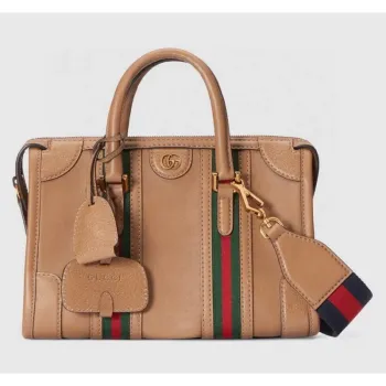 Gucci 715772 Malá taška s horním držadlem s dvojitým G Hnědá