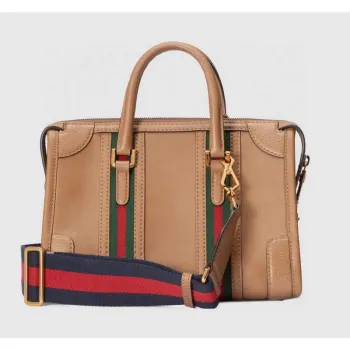 Gucci 715772 Malá taška s horním držadlem s dvojitým G Hnědá