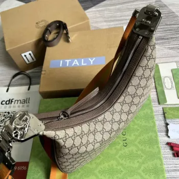 Gucci 702823 Gucci Attache velká kabelka přes rameno Béžová a ebenová