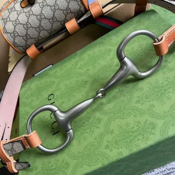 Gucci 681137 Gucci Bamboo 1947 mini opasková taška Hnědá