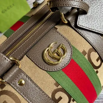 Gucci 681295 Jumbo GG střední cestovní taška Hnědá