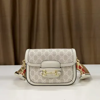 Gucci 658574 Gucci Horsebit 1955 Mini Taška béžová kůže