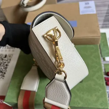 Gucci 658574 Gucci Horsebit 1955 Mini Taška béžová kůže