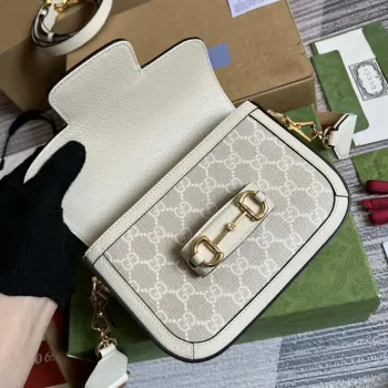 Gucci 658574 Gucci Horsebit 1955 Mini Taška béžová kůže