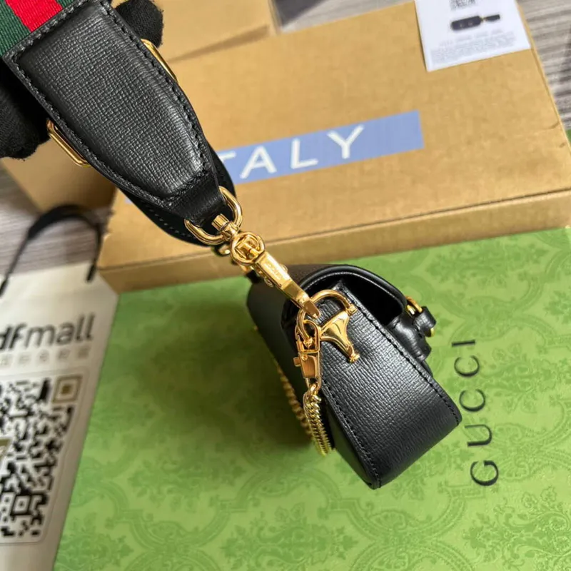 Gucci 699760 Gucci Horsebit 1955 peněženka s páskem Černá