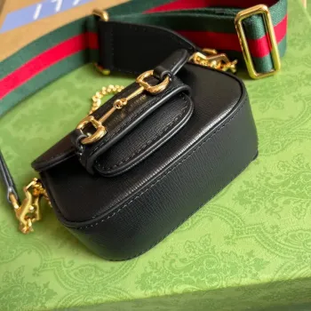 Gucci 699760 Gucci Horsebit 1955 peněženka s páskem Černá