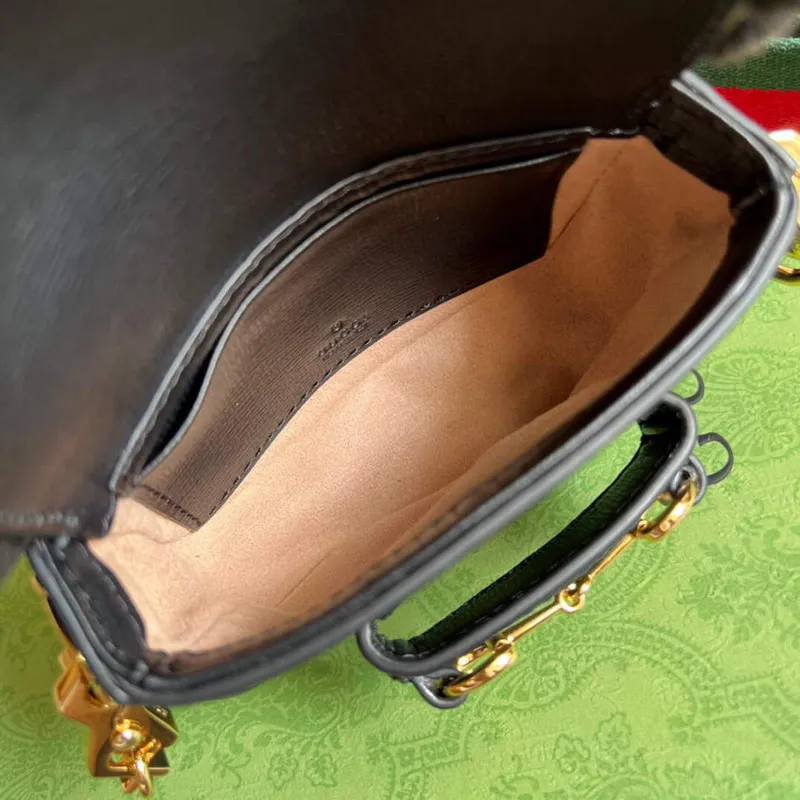 Gucci 699760 Gucci Horsebit 1955 peněženka s páskem Černá