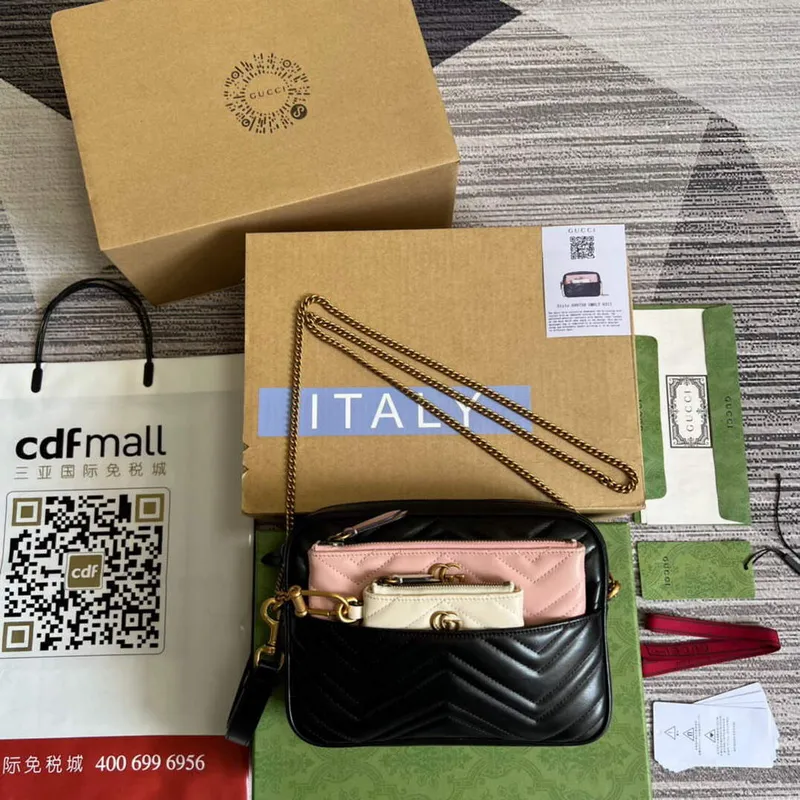 Gucci 699758 Double G víceúčelová mini taška černá