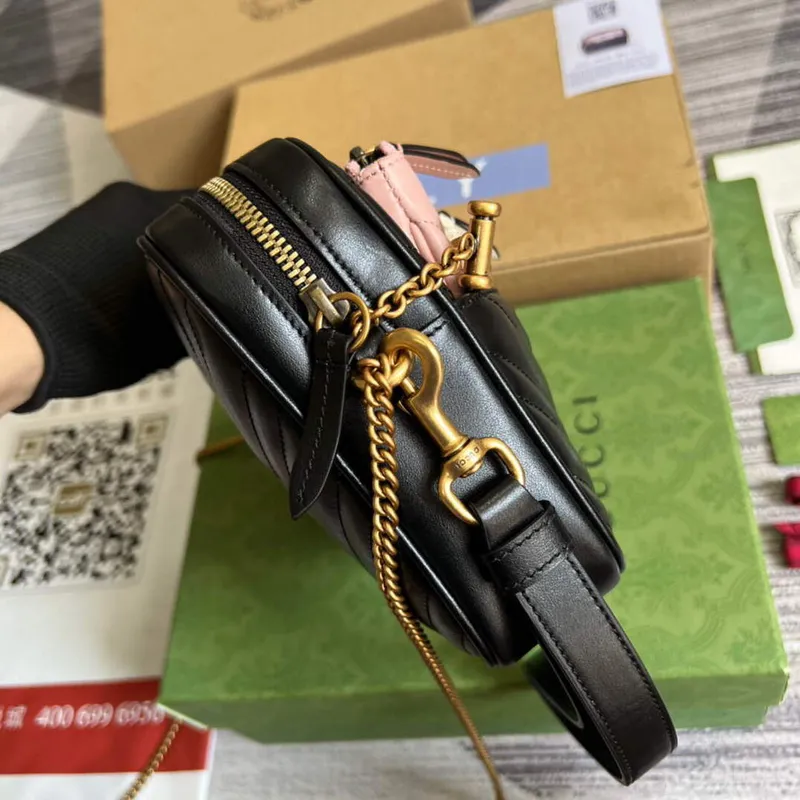 Gucci 699758 Double G víceúčelová mini taška černá