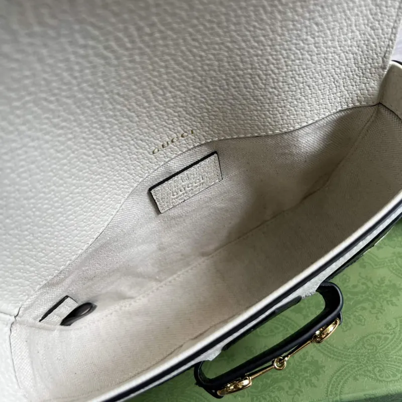 Adidas x Gucci 658574 Horsebit 1955 mini taška bílá a černá kůže