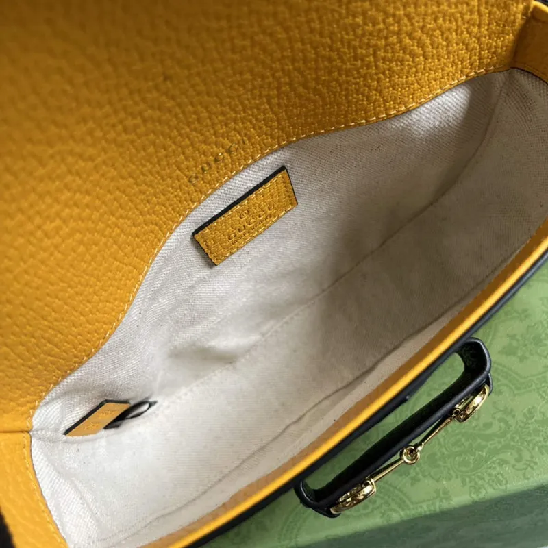 Adidas x Gucci 658574 Horsebit 1955 mini taška Žlutá a černá kůže