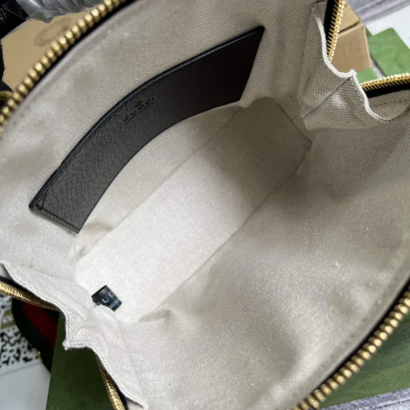 Adidas x Gucci 677212 Horsebit 1955 mini taška Černá a bílá kůže