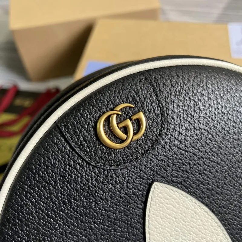 Adidas x Gucci Ophidia ramenní taška 702626 Černá kůže