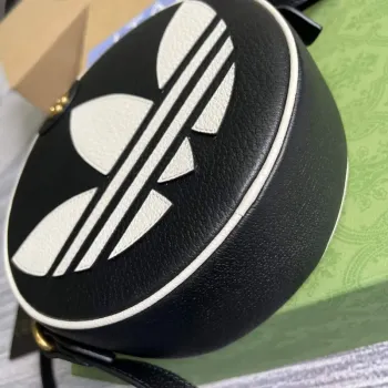 Adidas x Gucci Ophidia ramenní taška 702626 Černá kůže