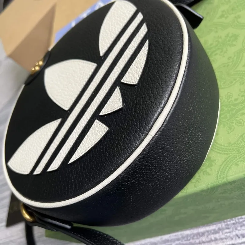 Adidas x Gucci Ophidia ramenní taška 702626 Černá kůže