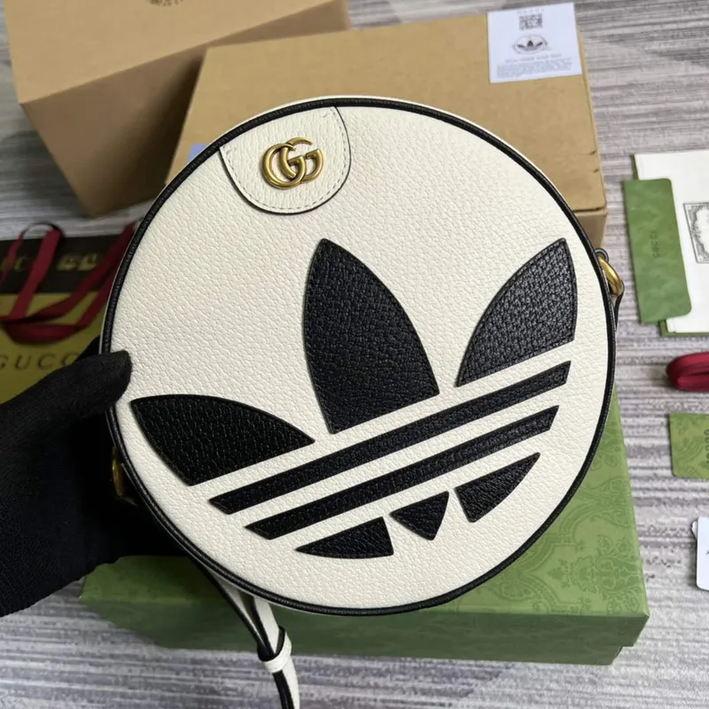 Adidas x Gucci Ophidia ramenní taška 702626 Bílá kůže