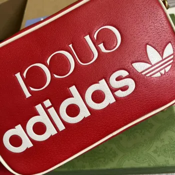 Adidas x Gucci malá ramenní taška 702427 Červená kůže
