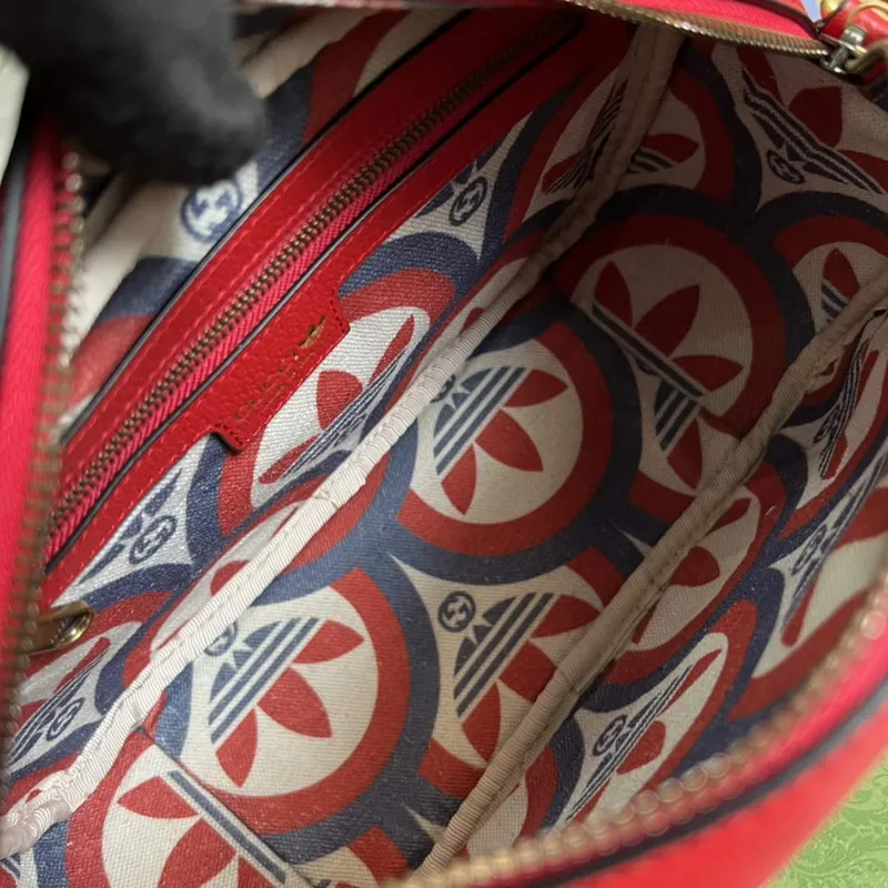 Adidas x Gucci malá ramenní taška 702427 Červená kůže