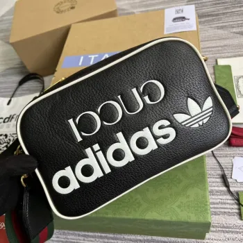 Adidas x Gucci malá ramenní taška 702427 černá kůže