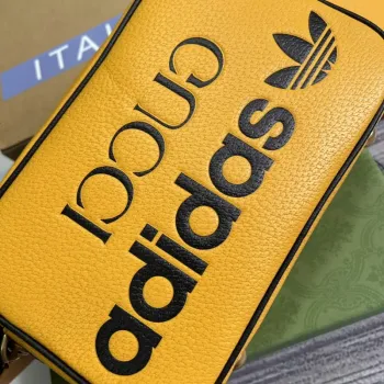 Adidas x Gucci malá ramenní taška 702427 Žlutá kůže