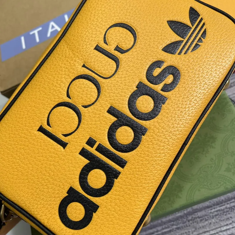 Adidas x Gucci malá ramenní taška 702427 Žlutá kůže