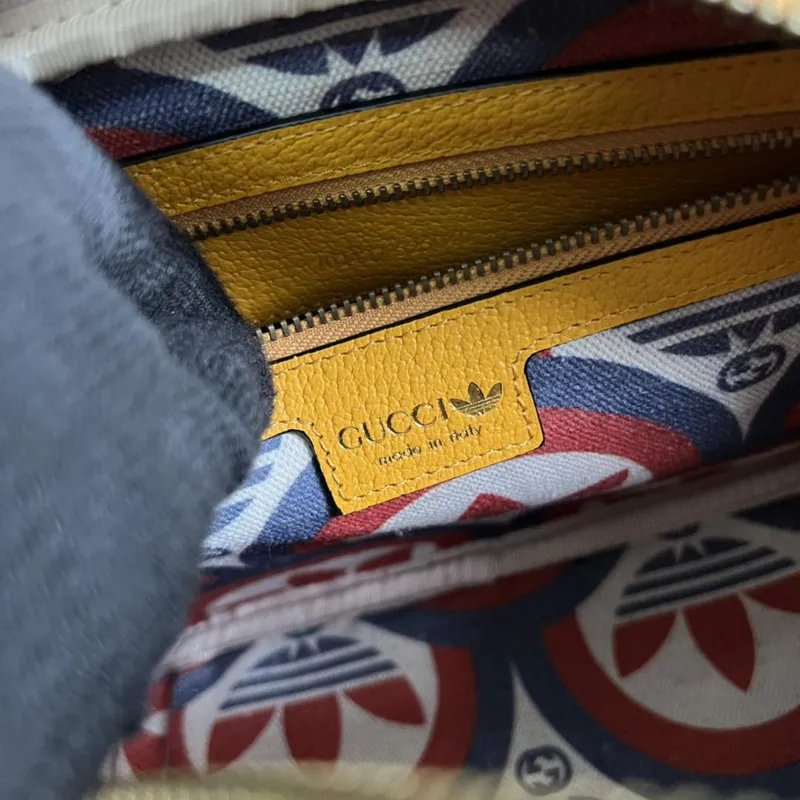 Adidas x Gucci malá ramenní taška 702427 Žlutá kůže