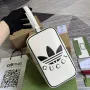 Adidas x Gucci mini taška s krátkým držadlem 702387 Bílá kůže