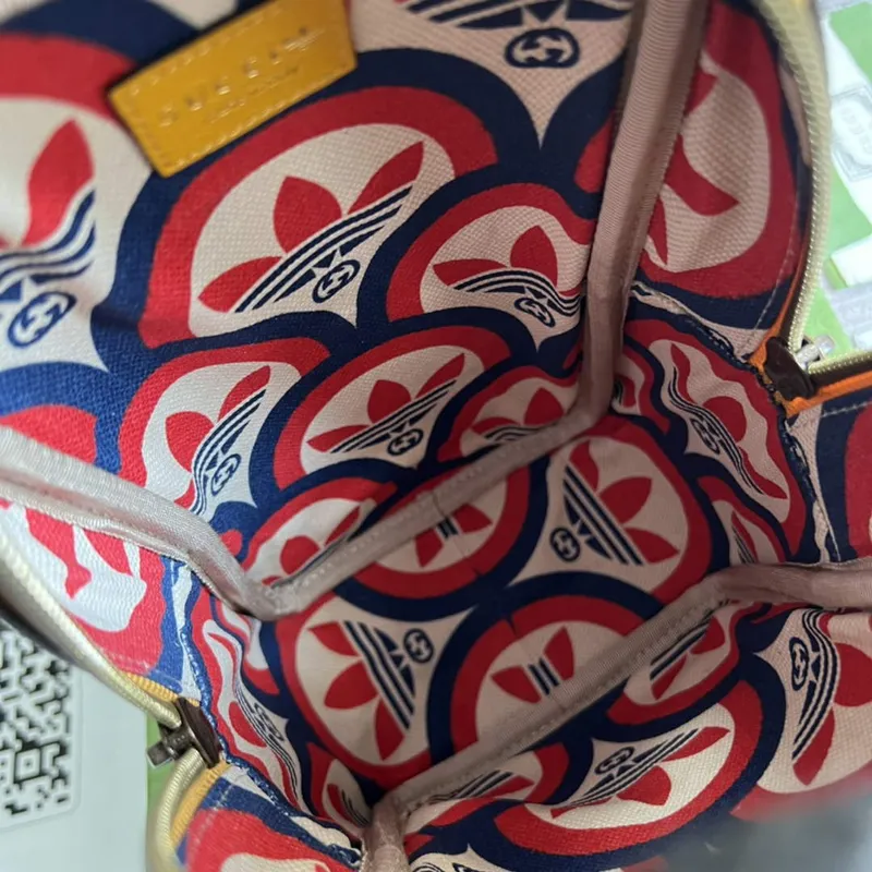 Adidas x Gucci mini taška s krátkým držadlem 702387 Žlutá kůže