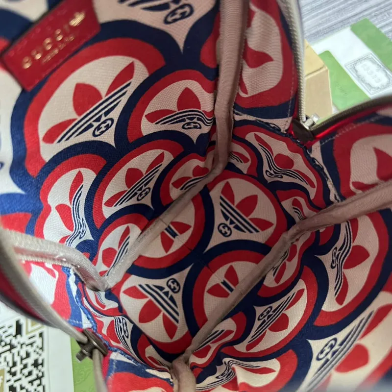 Adidas x Gucci mini taška s krátkým držadlem 702387 Červená kůže