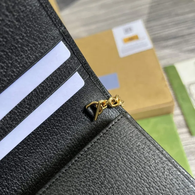 Adidas x Gucci 621892 peněženka s řetízkem Off black a žlutá kůže