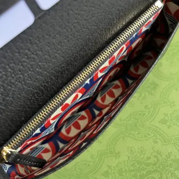 Adidas x Gucci 621892 peněženka s řetízkem Off black a žlutá kůže