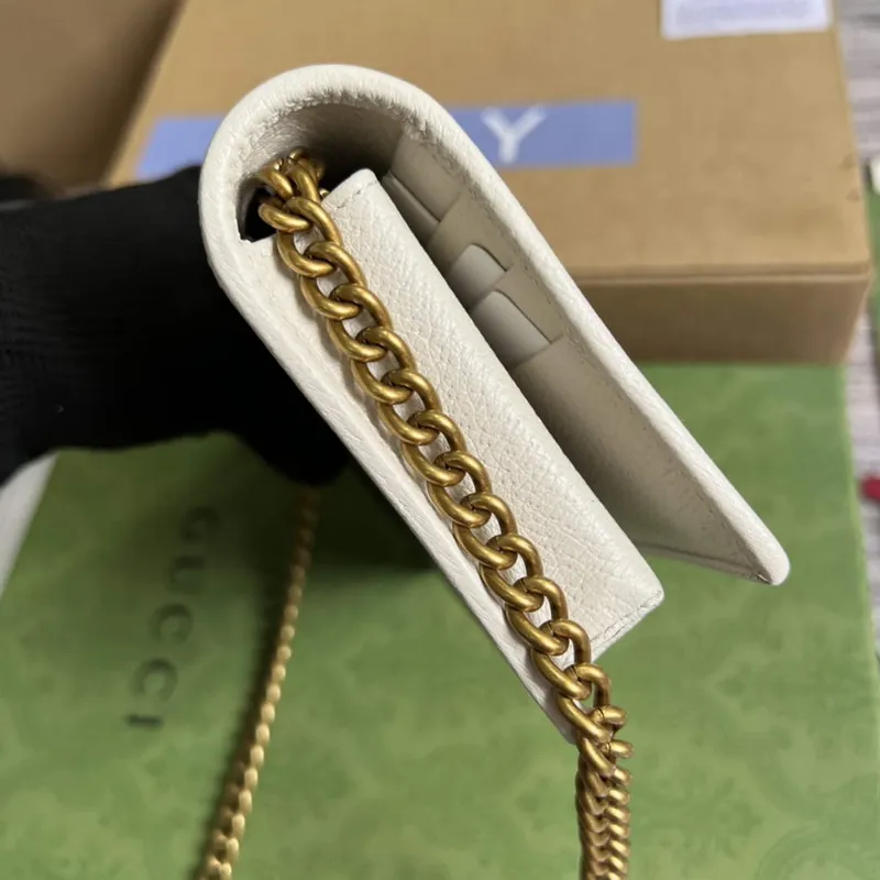 Adidas x Gucci 621892 peněženka s řetízkem černá a bílá kůže