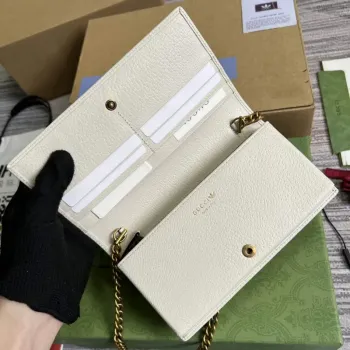 Adidas x Gucci 621892 peněženka s řetízkem černá a bílá kůže