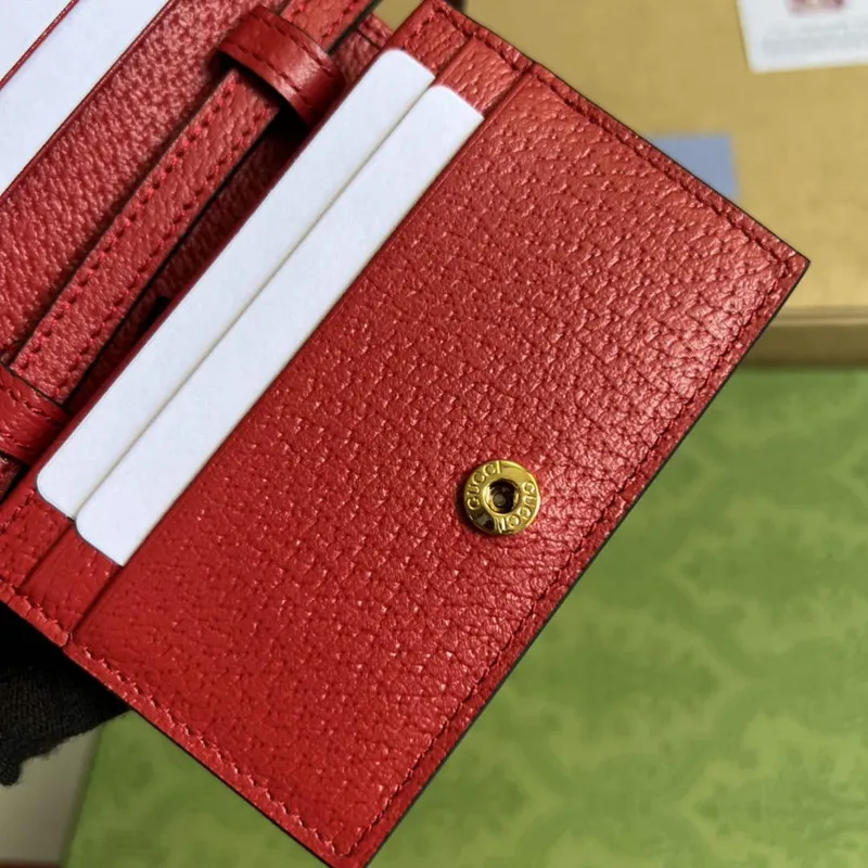 Adidas x Gucci pouzdro na karty s Horsebit 702248 Off white a červená kůže