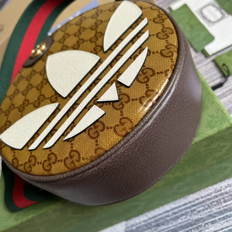 Adidas x Gucci 702640 Ophidia malá ramenní taška Béžová a hnědá