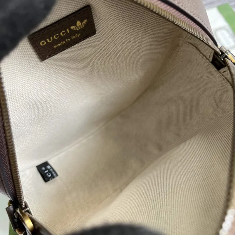 Adidas x Gucci 702640 Ophidia malá ramenní taška Béžová a hnědá