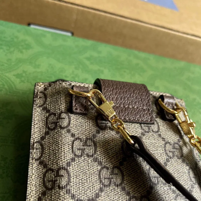 Gucci 700732 Pouzdro na telefon s potiskem kočky hnědé