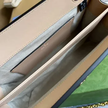 Gucci 702200 GG matelassé kožená kabelka přes rameno Béžová